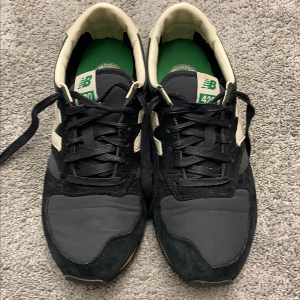 Black, Grey & White New Balance 420 Sneakers